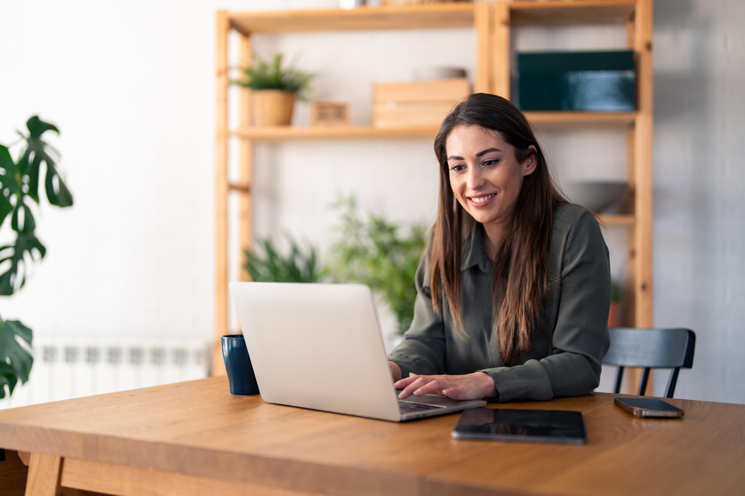 Client attending an online notary appointment from home